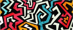 Obraz grafické abstrakcie (120x50 cm)