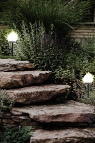 SADA 4 solárnych záhradných lámp, LED, BIELA, 10 cm, vodotesná, IP44