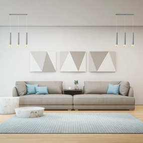 Luster na lanku TUBA 3xE27/15W/230V šedá
