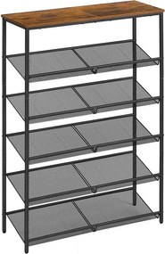SONGMICS 6-úrovňový regál na topánky LBS044KD01 – praktický botník do predsiene