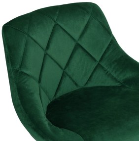 CYDRO BLACK zelená Velvet barová stolička