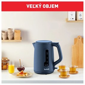 Tmavomodrá plastová rýchlovarná kanvica 1,7 l KO2M0410 – Tefal