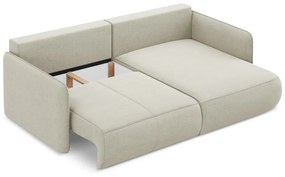 Krémovobiela rozkladacia/s úložným priestorom rohová pohovka (pravý roh) Nanea – Makamii