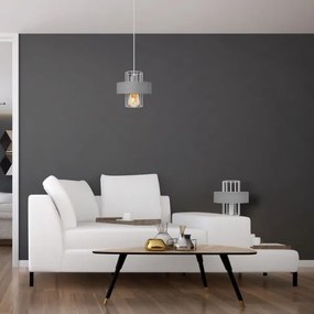 Luster na lanku VOLTA 1xE27/15W/230V šedá