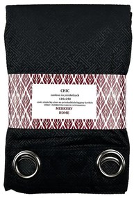 Záves Chic na priechodkách 135x250 čierna Merkury Home