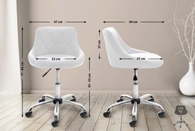 Pracovná stolička Lazio koženka - biela
