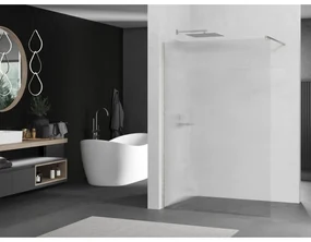 Mexen Kioto, sprchová zástena Walk-In 140 x 200 cm, 8mm sklo s rebrovým vzorom, brúsená oceľ profil, 800-140-101-97-09