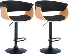 Design-Shop Barová stolička Vestal (SET 2ks) - látka, drevo natura - Čierna
