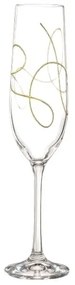 Bohemia Crystal Pohár na šampanské String 190ml - zlatá (set po 2 ks)