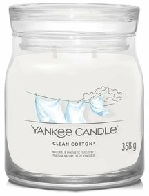Yankee Candle vonná sviečka Signature v skle stredná Clean Cotton, 368 g