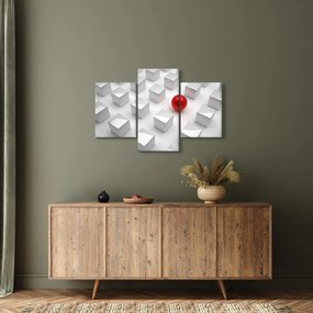 Obraz abstrakcie - kocky s guľou (90x60 cm)