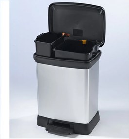 Curver Odpadkový kôš DECO BIN 18 l + 10 l, strieborný