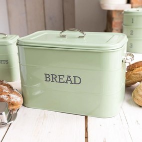 Kitchen Craft Kovový box na pečivo Bread Sage green