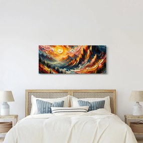 Obraz - Hory zalité slnkom (120x50 cm)