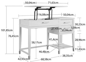 Pracovný stôl 49x115 cm Westerleigh – CosmoLiving by Cosmopolitan