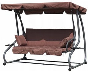 Tmavohnedá polohovateľná záhradná hojdačka