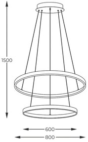 Zuma Line 2023200-BK - LED Luster na lanku BRENO LED/60W/230V 3000/4000/6000K