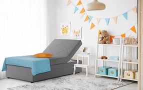 Posteľ Evelina 90x200 cm, stredne šedá látka