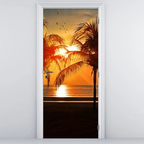 Fototapeta na dvere - Palmy v západe slnka (95x205cm)