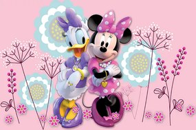 Detská fototapeta DISNEY - Minnie a Daisy v kvetoch - 155x110 cm