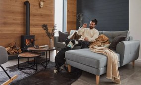 Set 2 ks stolíkov Oxford, masívne drevo/kov