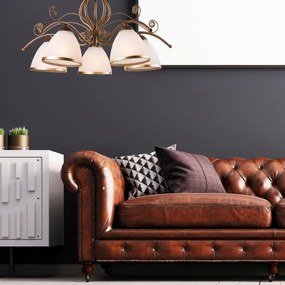 Brilagi - LED Luster na reťazi ANTICO 5xE27/60W/230V bronz patina