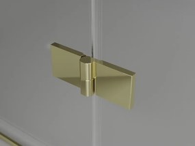 Mexen Lunar, 1-krídlový sprchový kút, pravý, 90 x 90 cm, 8mm číre sklo, zlatý profil, 834-090-090-50-00-P