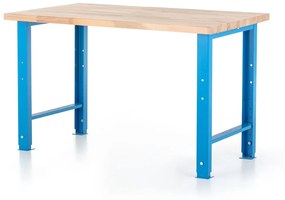 Výškovo nastaviteľný dielenský stôl Basic 120 x 80 cm, modrá