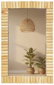 Nástenné drevené zrkadlo BOHO 55x35 cm prírodné