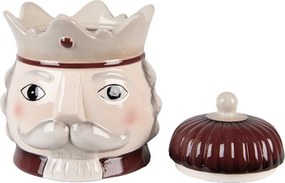 Béžová keramická dóza Luskáčik Nutcracker - Ø 16*19 cm