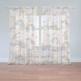 Sablio Záclony Jednorožce: 2ks 150x250cm