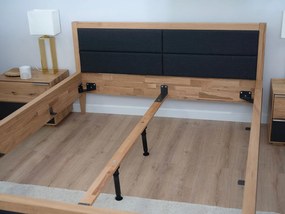 Čalúnená dubová posteľ 160x200cm Belagio Šedá