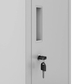 Pracovná odevná skriňa BHP sivá: BARTEK 1 Plus