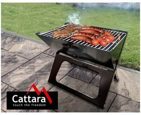Skladací čierny gril na drevené uhlie Cattara Piran