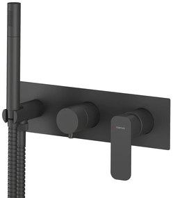 Matne čierna podomietková sprchová batéria (2 výstupy) Spy – Sapho