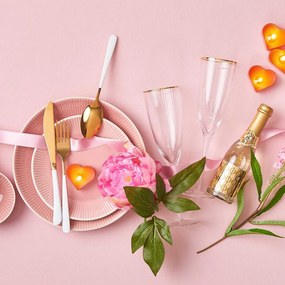 GOLDEN TWENTIES Sada pohárov na šampanské so zlatým okrajom 250 ml 4 ks