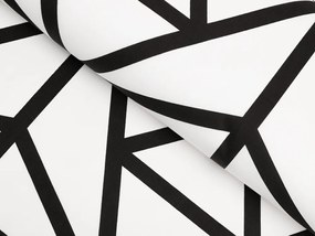 Biante Bavlnený záves Sandra SA-577 Čierne geometrické vzory na bielom 150x220 cm