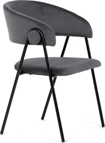 Jedálenská stolička zamatová, sivá DCL-X7130 GREY2