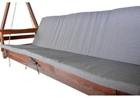 Sivo-hnedá drevená záhradná hojdačka Adelaida – Rojaplast