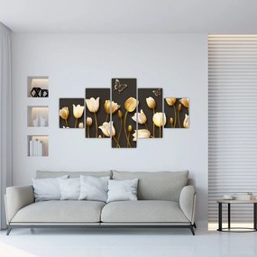 Obraz zlatých tulipánov