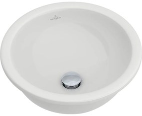 VILLEROY &amp; BOCH Loop &amp; Friends okrúhle umývadlo k zabudovaniu zospodu, bez otvoru, s prepadom, priemer 380 mm, biela alpská, 61803801