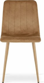 AKCIA Hnedá zamatová stolička LAVA ALMOND BROWN II. akosť