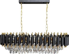 Luster Cristal, 1x krištáľové/zlaté/čierne kovové tienidlo, g