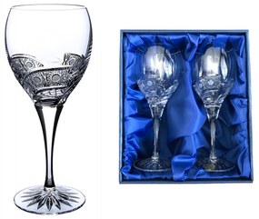 Onte Crystal Bohemia Crystal ručne brúsené poháre na červené víno Kométa 340 ml 2KS