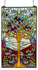 Vitráž panel závesná dekorácia STROM ŽIVOTA 50*85 cm