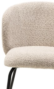 Jídelní židle LARISA bouclé béžová/černá