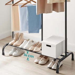 SONGMICS Stojan na šaty, nosnosť do 100 kg, s nastaviteľnou tyčou, čierny