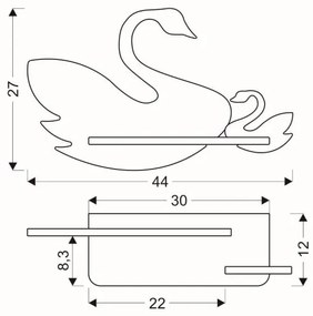 LED Detské nástenné svietidlo s poličkou SWAN LED/5W/230V