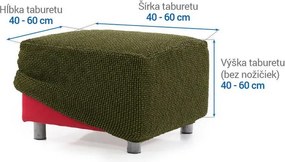 Super strečové poťahy NIAGARA zelená taburetka (40 - 60 cm)