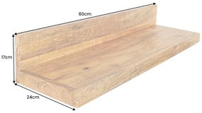Dizajnová nástenná polica Elegant 80 cm mango
